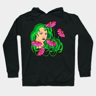 Pink Floral Garden Girl Hoodie